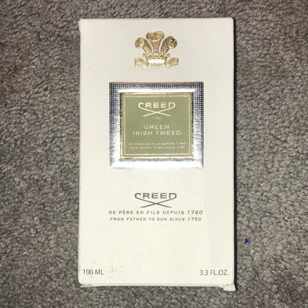 2 Brand new unopened bottle of creed green Irish tweed and aventus